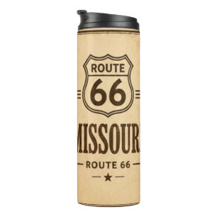 Garrafa Térmica Missouri Route 66 Viagem pela Estrada Antiga Copos