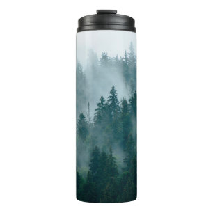 Garrafa Térmica Mistura com floresta de abeto em hipster