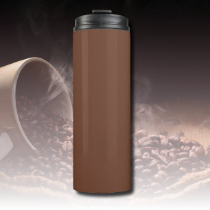 Garrafa Térmica Mocha Brown Solid Color Clássico Elegante