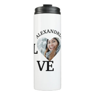 Garrafa Térmica Modelo de foto de coração de amor personalizado mo