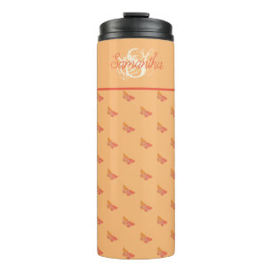 Garrafa Térmica Modelo Monograma de Tipografia Moderna Girly Elega
