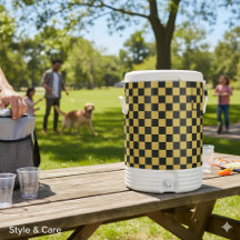 Modern Black and Metallic Gold Square Box Pattern
