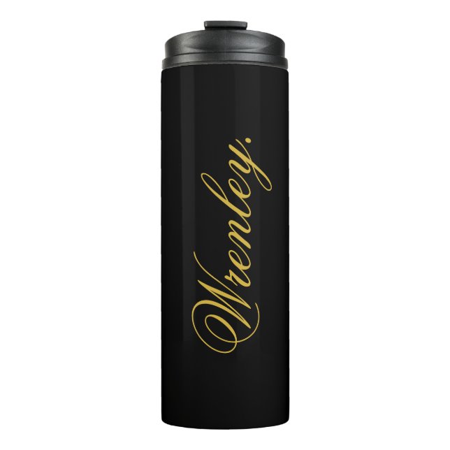Garrafa Térmica Modern Black Thermal Tumbler with Personalized Nam (Frente)