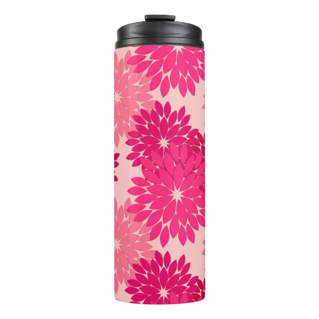 Garrafa Térmica Modern Floral Kimono Impressão, cor-de-rosa (Frente)