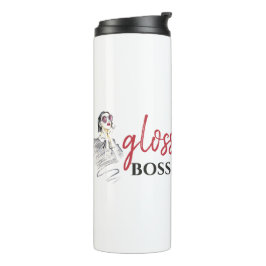 Garrafa Térmica Modern Gloss Boss Girl Black Red Funny Art