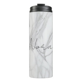 Garrafa Térmica Modern Personalized White Marble Pattern