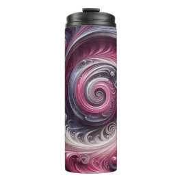 Garrafa Térmica Moderno Abstrato Simples Redemoinho Rosa e Roxo
