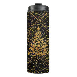Garrafa Térmica Moderno, Árvore de Natal, Padrão de Cruz Preto Dou