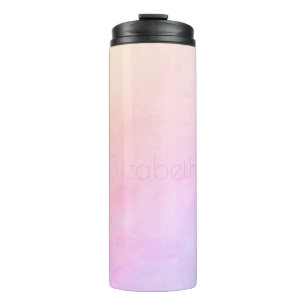 Garrafa Térmica Moderno Tomate Roxo Ombre Lavado de Aquarela e Nom