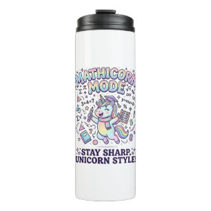 Garrafa Térmica Modo Unicórnio Mathicorn Encantador Fundo Branco D