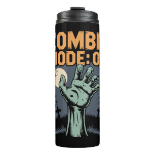 Garrafa Térmica Modo Zumbi Ativado Camiseta Assustadora de Hallowe
