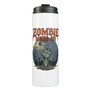 Garrafa Térmica Modo Zumbi Halloween Mão Lua Cemitério_1