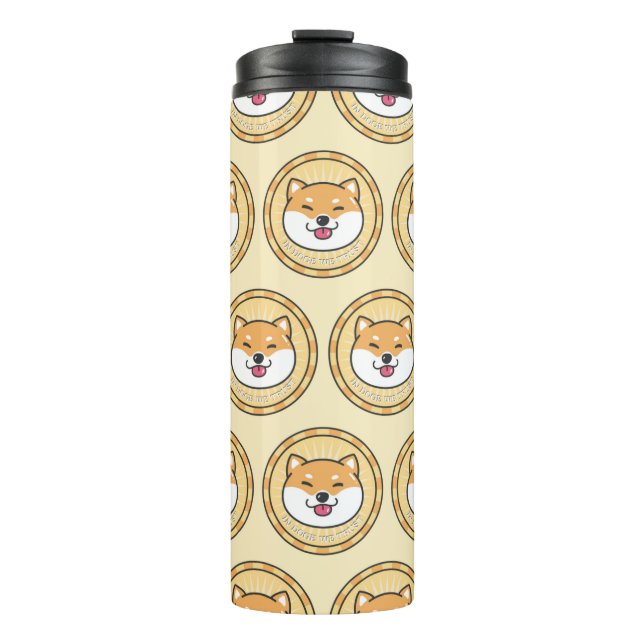 Garrafa Térmica Moeda de cão - moeda de cyrpto - fundo (Frente)