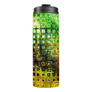Garrafa Térmica moinho floral de arte grunge para fundo, grung