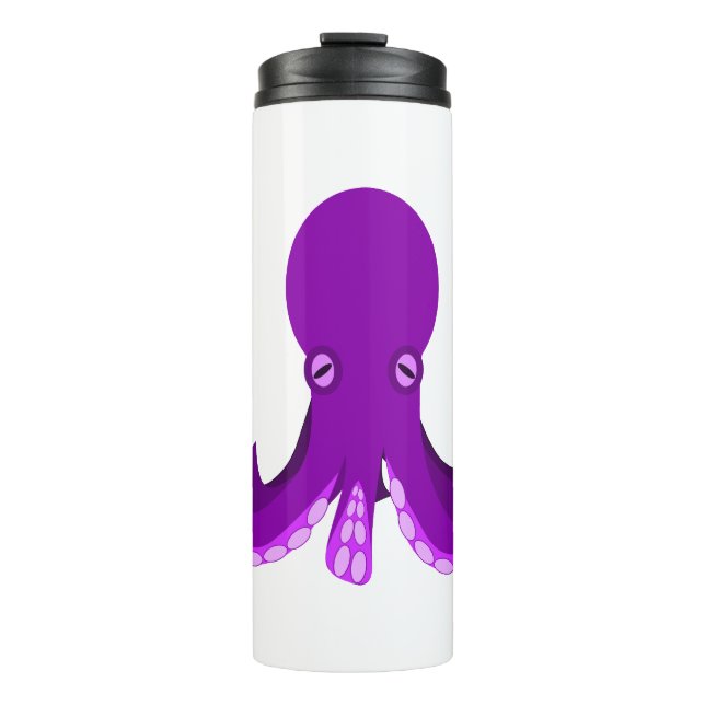 Garrafa Térmica Mollusco Roxo Tentáculos Oceanos (Frente)