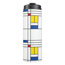 Garrafa Térmica Mondrian II Design de Arte Moderna Minimalista De