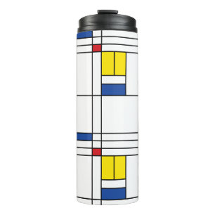 Garrafa Térmica Mondrian II Design de Arte Moderna Minimalista De
