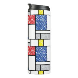 Garrafa Térmica Mondrian Rabiscos Minimalista Arte Moderna De Stij