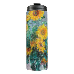 Garrafa Térmica Monet France Buquê Sunflower Impressionista Peop