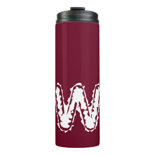 Garrafa Térmica Monograma assustador branco em vermelho