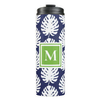 Garrafa Térmica Monograma branco do Marinho verde Monstro branco d