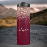 Garrafa Térmica Monograma Brilhante de Lâmpada Cor-de-Lobra Dourad<br><div class="desc">Burgundy e Rosa Dourado - Brilhante,  brilhante,  cor-de-rosa,  brilho esmagado,  nome do monograma de metal,  Beba Tumbler. Isto faz o doce e perfeito aniversário de 16 anos,  casamento,  chá de panela,  aniversário,  chá de fraldas ou festa de solteira presente para alguém que ama luxo de luxo e estilos quíticos.</div>