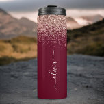 Garrafa Térmica Monograma Brilhante de Lâmpada Cor-de-Lobra Dourad<br><div class="desc">Rosa Dourado - Tumbler Bebida com o nome do monograma,  cor-de-rosa pincelada e brilhante brilho brilhante. Isto faz o doce e perfeito aniversário de 16 anos,  casamento,  chá de panela,  aniversário,  chá de fraldas ou festa de solteira presente para alguém que ama luxo de luxo e estilos quíticos.</div>
