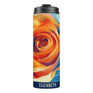 Garrafa Térmica Monograma com Rosa de Flor Cuja Flor É Mais Batida