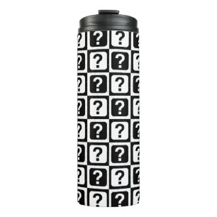 Garrafa Térmica Monograma de Bloco Inativo de Ponto Branco Preto