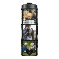 Monograma de colagem de fotos personalizado negro 