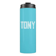 Monograma de Nome Personalizado Azul do Céu Sólido