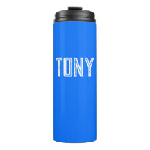 Monograma de Nome Personalizado Azul Neon Sólido
