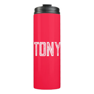 Garrafa Térmica Monograma de Nome Personalizado de Cor Vermelha Só