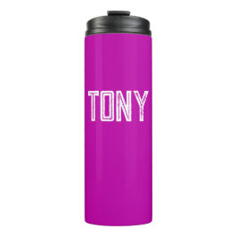 Garrafa Térmica Monograma de nome personalizado magenta sólido