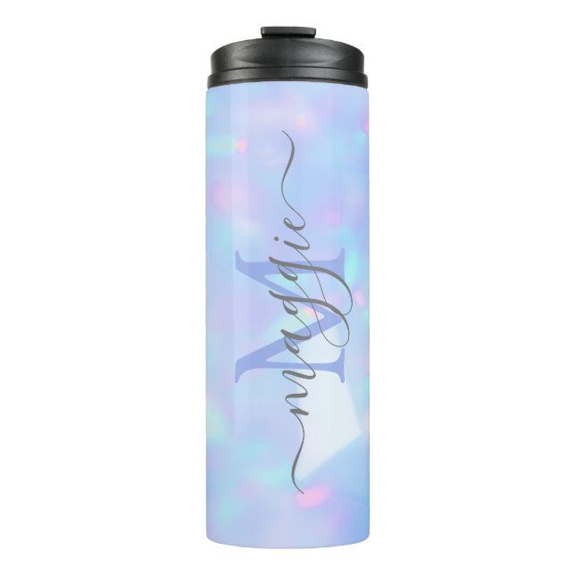 Garrafa Térmica Monograma de Script de Nome Personalizado (Frente)