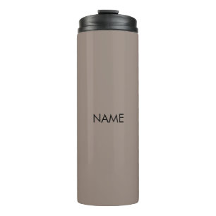 Garrafa Térmica Monograma de texto de nome personalizado bege bege
