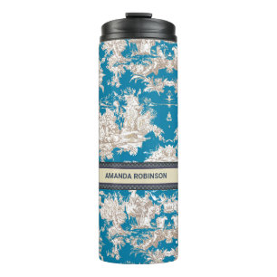 Garrafa Térmica Monograma de Torquoise Azul de Jouy