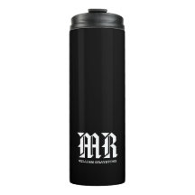 Monograma do nome preto e branco MR