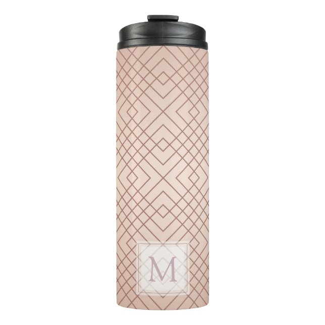 Garrafa Térmica Monograma Dourado com padrão de luxo (Frente)