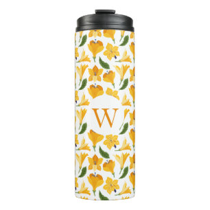 Garrafa Térmica Monograma Floral com Presente Personalizado Inicia