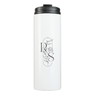 Garrafa Térmica Monograma Floral RS Elegante com Freesia