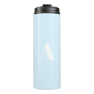 Garrafa Térmica Monograma inicial alfabético azul-claro