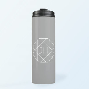 Garrafa Térmica Monograma Legal, Estilo de Logo Hipster Cinza e