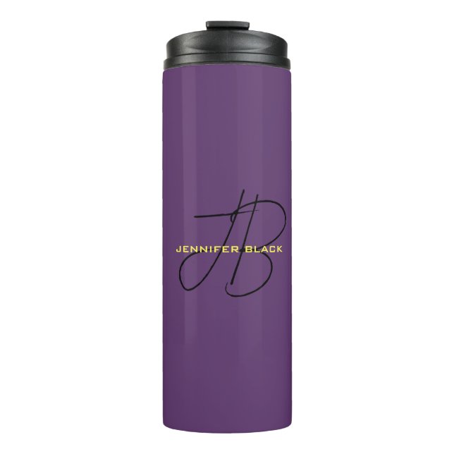 Garrafa Térmica Monograma Letras Iniciais Indigo Minimalista Moder (Frente)