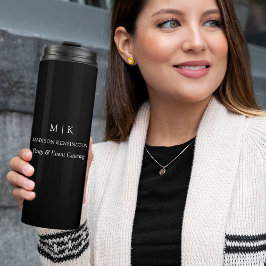 Garrafa Térmica Monograma mínimo ou adicionar logotipo preto