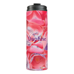 Garrafa Térmica Monograma Moderno, Rosa, Roxo Elegante, Girly Cute