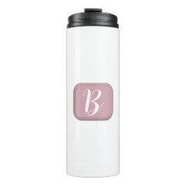 Garrafa Térmica Monograma no Tumbler Térmico Cor-de-Rosa e Branco