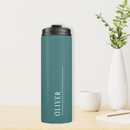 Garrafa Térmica Monograma personalizado, azul verde-lacrimejo