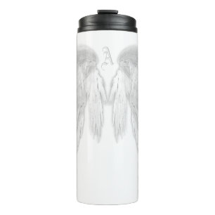 Garrafa Térmica Monograma Personalizado Branco do ANGEL WINGS