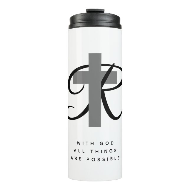 Garrafa Térmica Monograma personalizado caneca de viagem cruzada r (Frente)